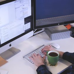 Typing, computer, man — Enjoy Seamless Nang Delivery to Any Location